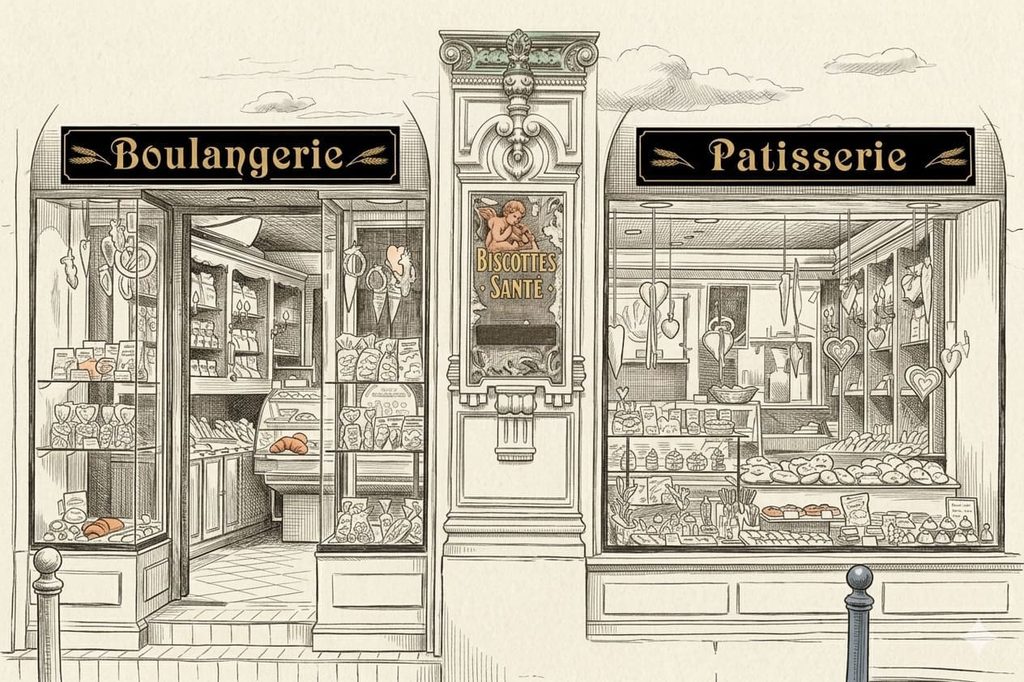 Devantures de boulangerie et de pâtisserie, exemple de local commercial évalué en valeur locative, murs et fonds
